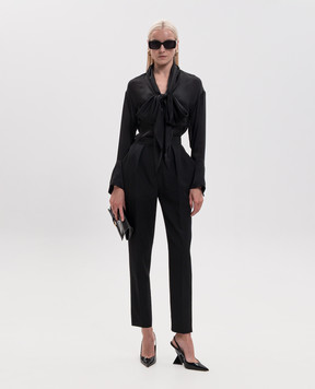 Balmain Black wool high-rise pants GF1PN190WC09