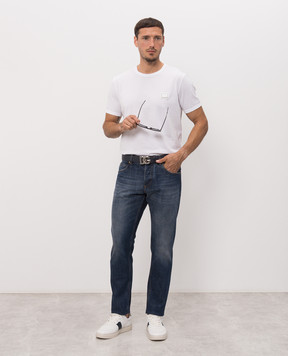 Dolce&Gabbana Blue distressed jeans with logo patch GP22ZDG8PO6