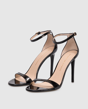 Stuart Weitzman Black patent leather sandals NUDIST SJ995