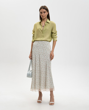 Ermanno Scervino White floral print silk midi skirt D482O386APXWE