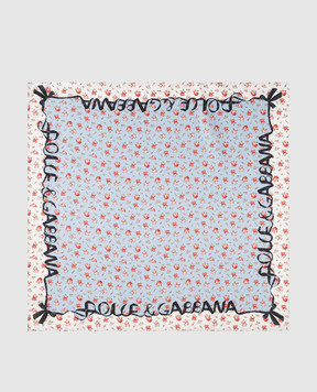 Dolce&Gabbana Blue printed silk scarf FN092RGDDLO