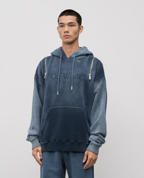 Off-White Blue hoodie with logo print 44MBB12HF5F003