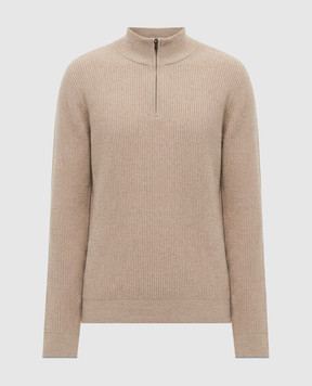 Peserico Beige cashmere jumper with zipper R59535F12E9010