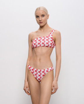 Missoni Pink one-shoulder patterned swimsuit MC23SP02BR014I