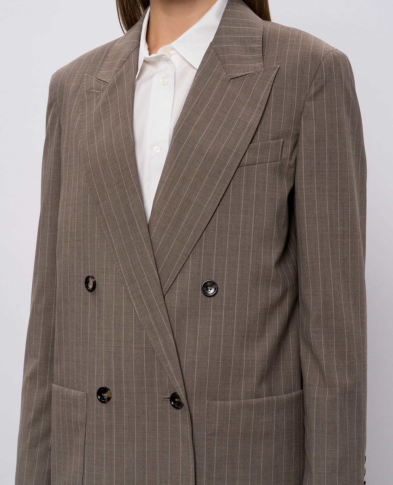 MXMACCIAIO brown double-breasted wool jacket Max Mara 5