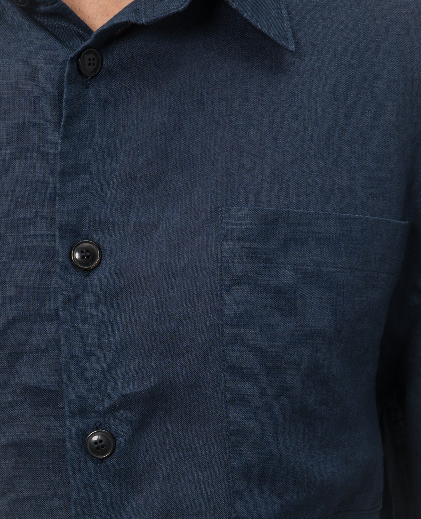 Blue linen shirt with short sleeves Cashmere&Whiskey 5
