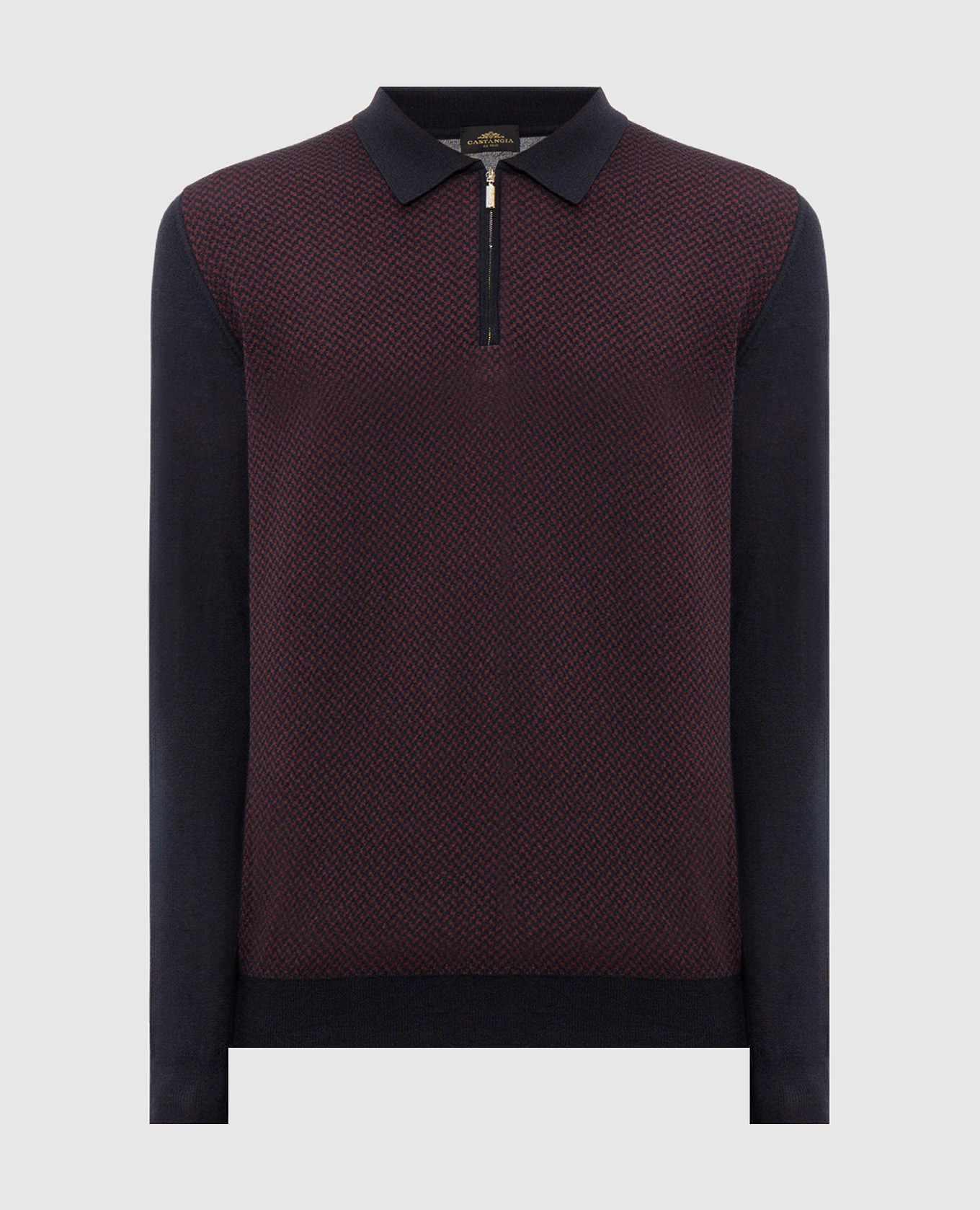Blue wool and cashmere polo shirt Castangia dal 1850