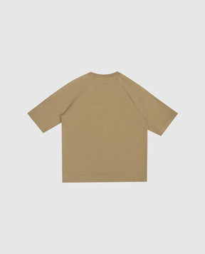 C.P. Company Children's khaki T-shirt with logo patch CMM00RLAA1748
