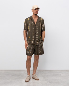 Balmain Khaki shorts with print GH0PA145VI82