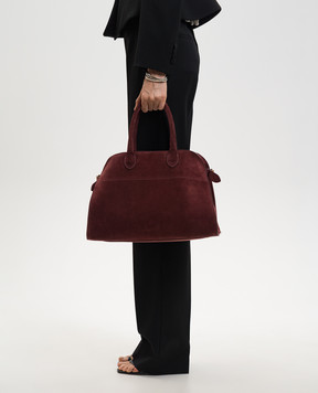 Babe Pay Pls Burgundy suede tote bag 6243