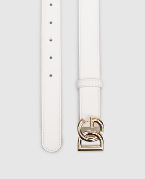 Dolce&Gabbana White leather belt with logo BE1447AW576