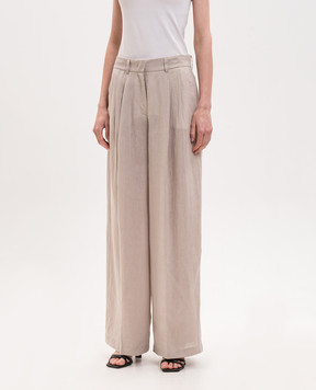 MooRER Beige linen pants RUMY RUMYJGLX