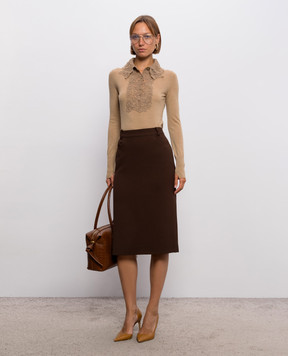 Ermanno Scervino Beige wool jumper with lace D495M311APATL