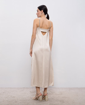Peserico Beige midi dress with monil chain A0205906638