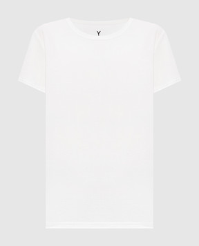 Y`S Yamamoto White T-shirt with monogram embroidery YKT03060