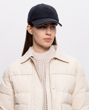 Peserico Blue wool and cashmere cap A36226C003358