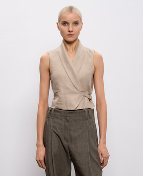 Brunello Cucinelli Beige linen vest MH527HG606