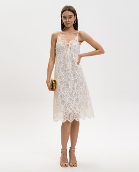 Ermanno Scervino White dress with linen lace D482Q398GQJ