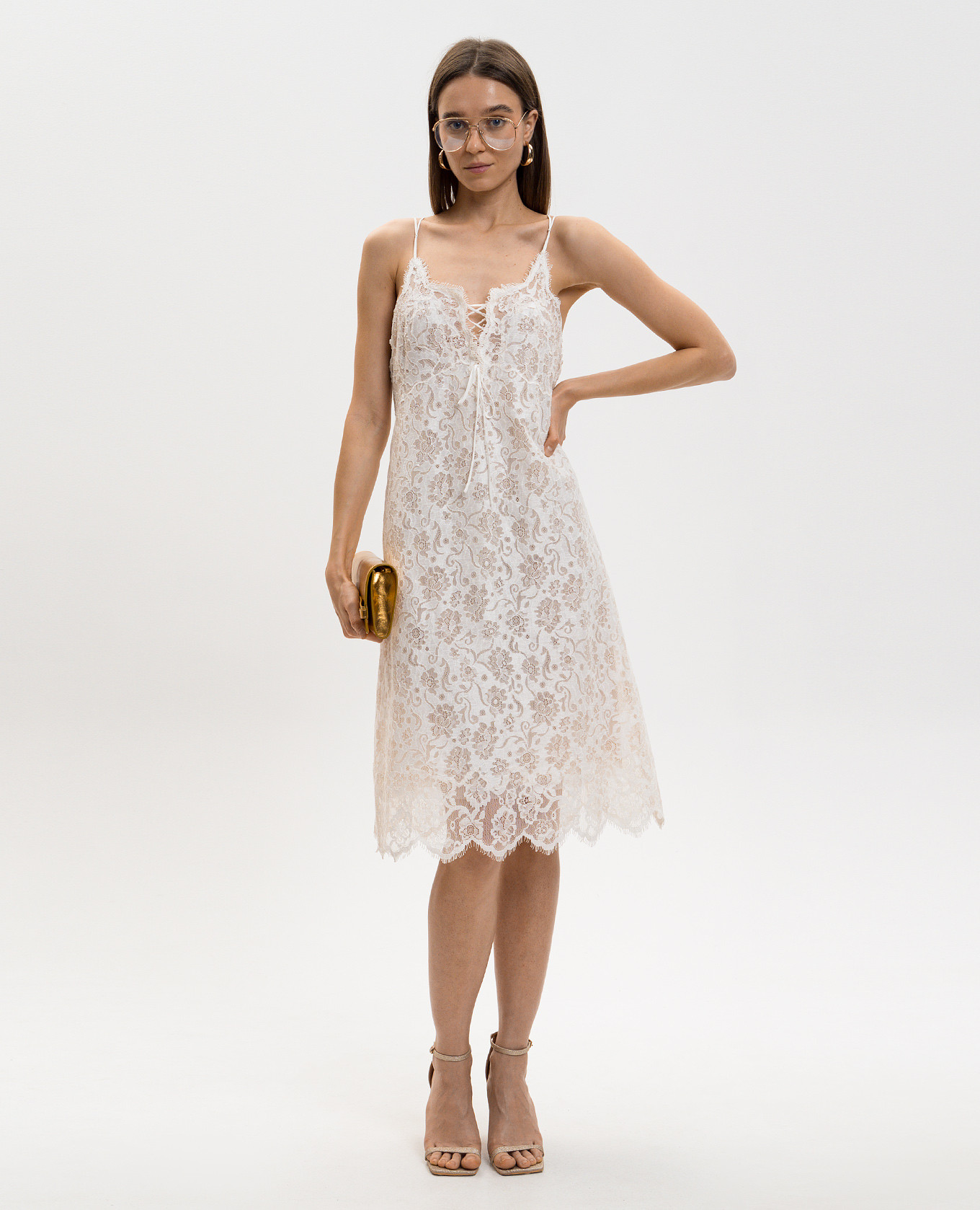 White dress with linen lace Ermanno Scervino 2