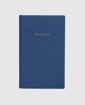 Stefano Ricci Blue leather notebook with textured logo PA2SRPVTD