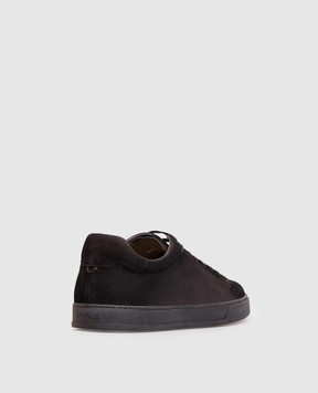 Doucal's Black suede sneakers with a worn effect DU3552SPENUF260
