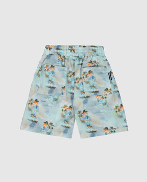 Palm Angels Children's blue printed shorts PBX8001S26FAB001