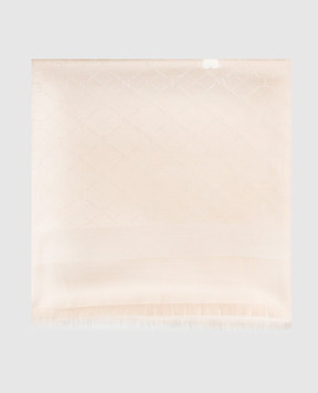 Twinset Beige scarf in woven logo pattern 261TA4270