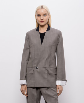 Victoria Beckham Gray double-breasted wool jacket 1226WJK007214A