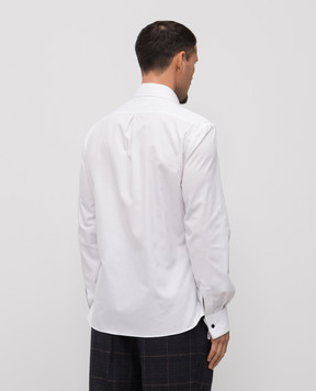 Brunello Cucinelli Sea Island White Tuxedo Shirt MR620S1887