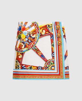 Dolce&Gabbana White printed mini skirt F4DDTTGDDTD