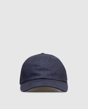 Agnona Blue linen cap AK09U2XU3046