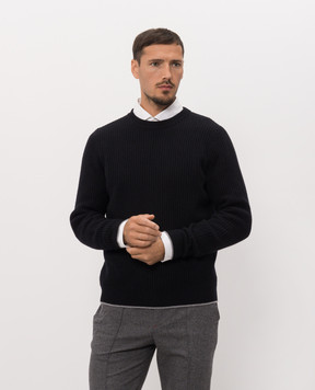 Peserico Blue wool and cashmere sweater R59564F079Z470