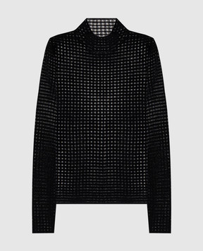 PROENZA SCHOULER Black Zella golf with patterned wool WL2617647KW201