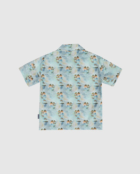 Palm Angels Children's blue printed shirt PBGG002S26FAB001