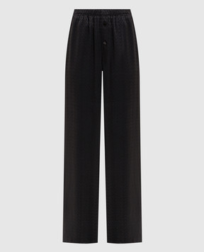 Maison Margiela MM6 Black pants with logo pattern S52KA0529M36007