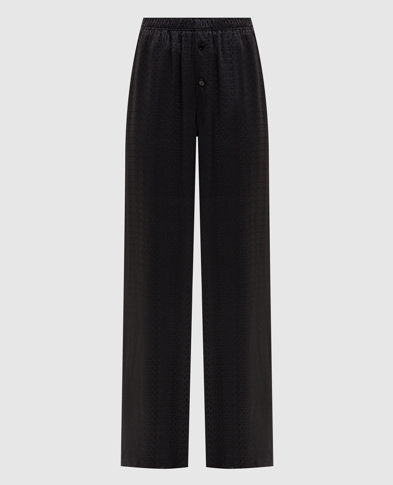 Black pants with logo pattern