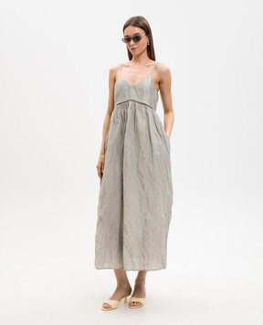Ballantyne Khaki midi dress with silk BLD264UCR00
