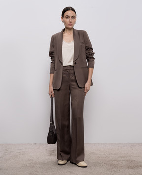 Peserico Brown linen pants A0433501926