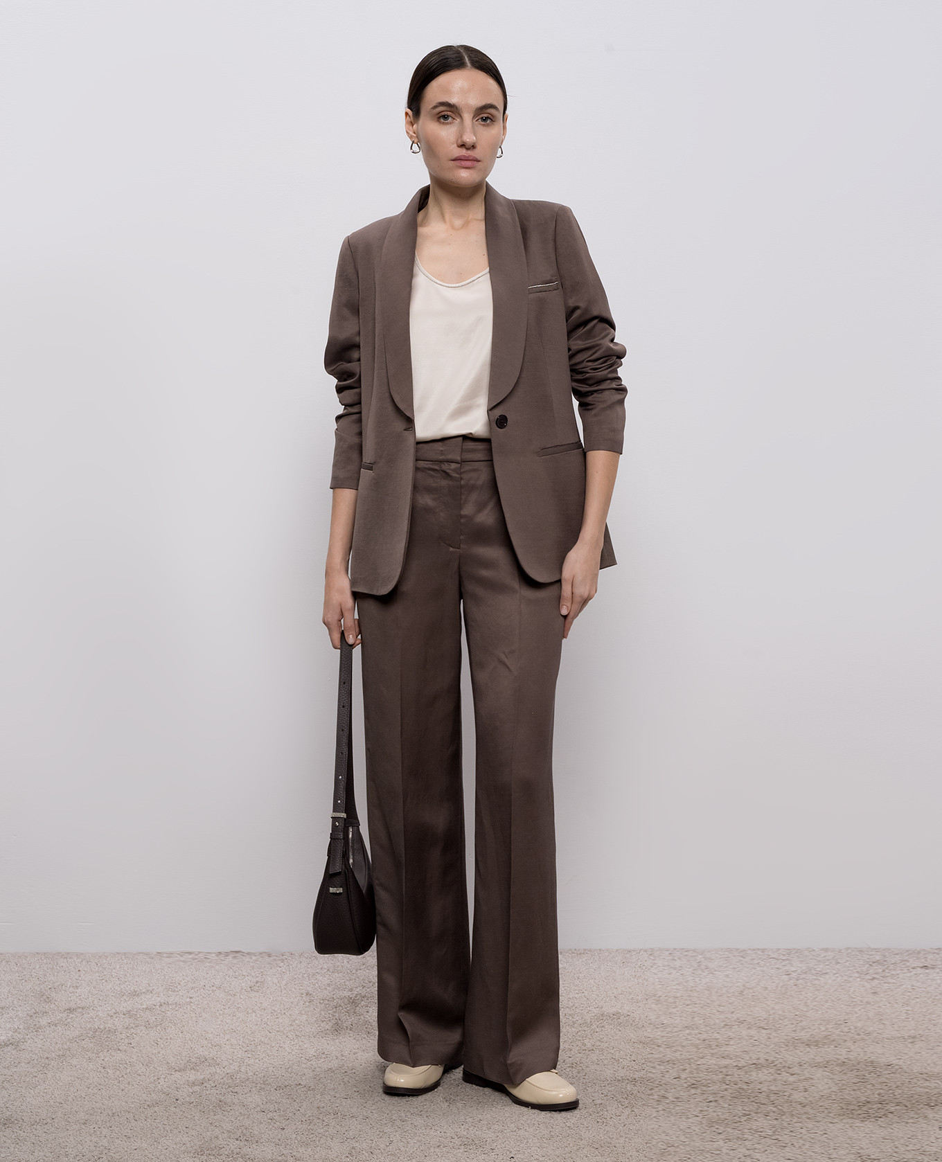 Brown linen pants Peserico 2