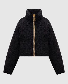 Balmain Black cropped tweed jacket HF1TP140XC67
