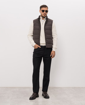 MooRER Brown reversible FALIERI down vest with wool and cashmere FALIERILS9