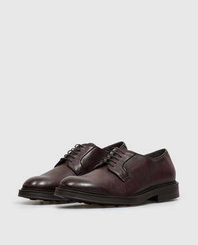 Sturlini Burgundy leather derby shoes with gradient effect U0861