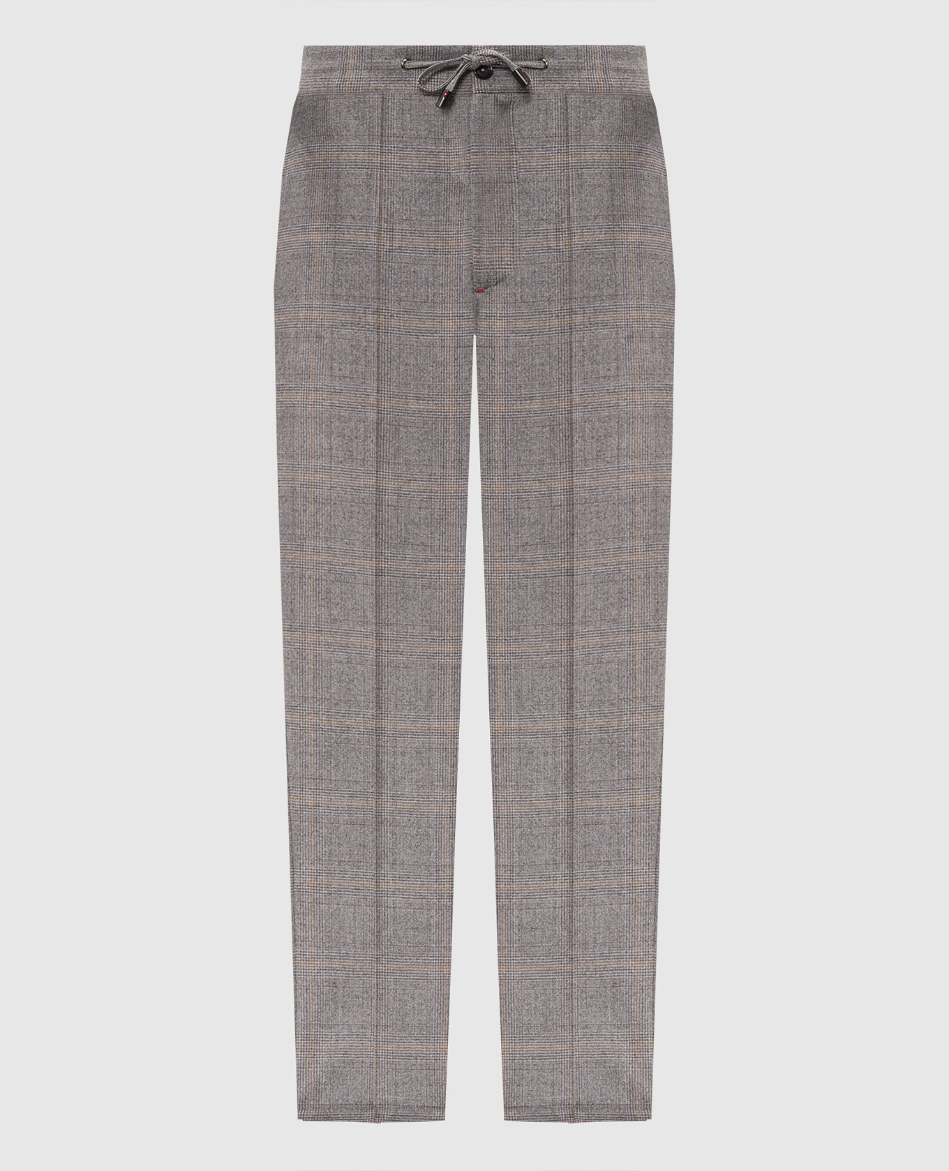 Gray wool checked pants