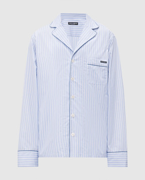 Dolce&Gabbana Blue striped pajama-style shirt G5OI9TFR510