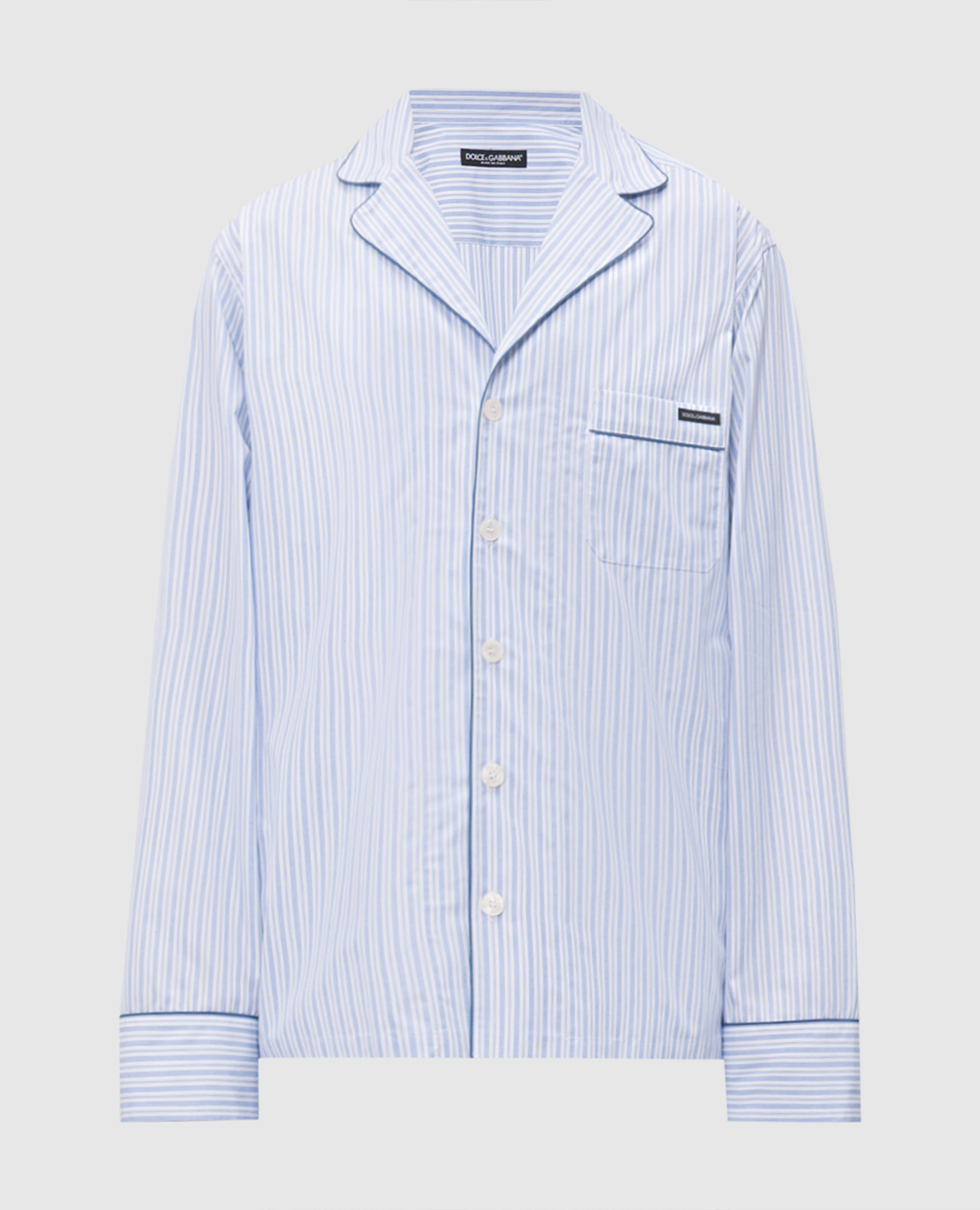 Blue striped pajama-style shirt