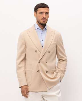 Brunello Cucinelli Beige camel wool jacket MV4617BBDH