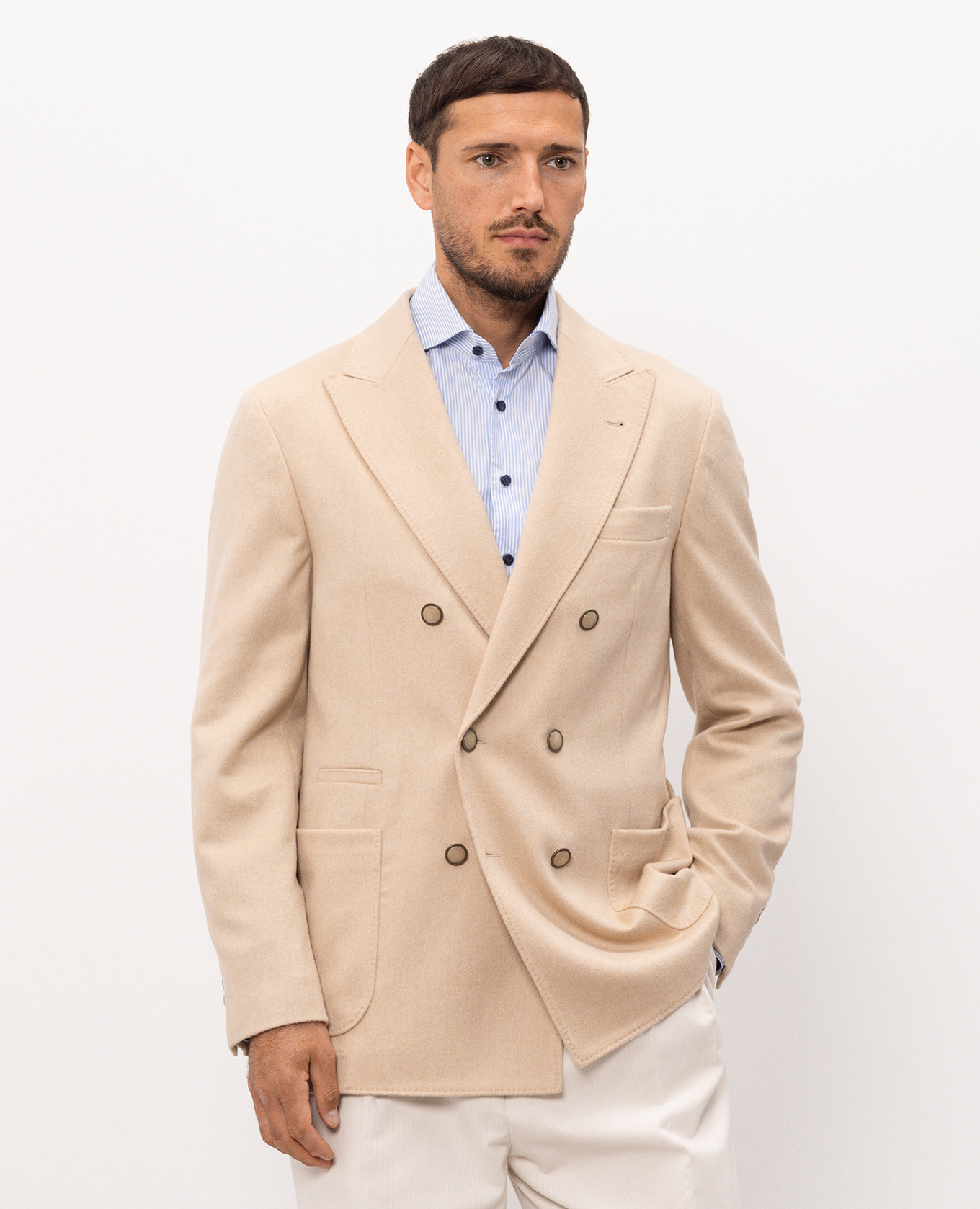 Beige camel wool jacket Brunello Cucinelli 3