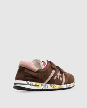 Premiata Lucy children's brown suede sneakers with fur 38M29591