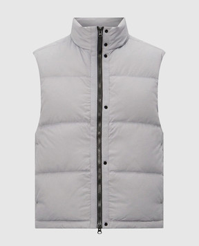 Stone Island Blue down vest with logo patch L2S15G100004S0483