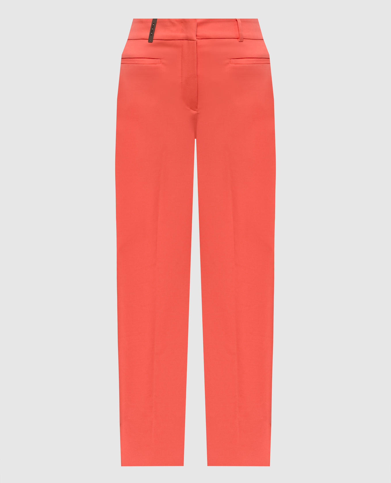 Coral pants with brand patch